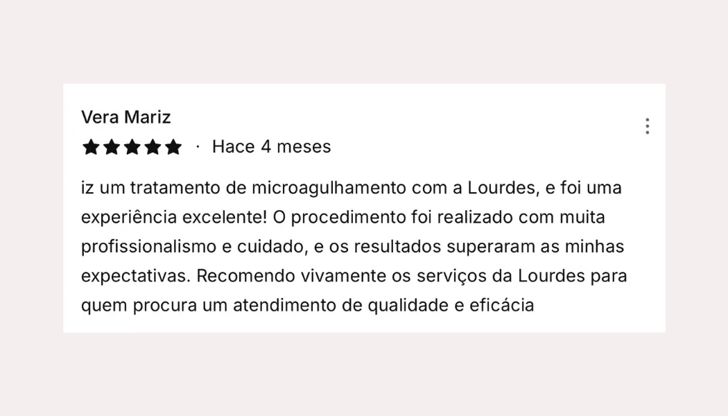 Lourdes Estetica em Cascais- Feedback