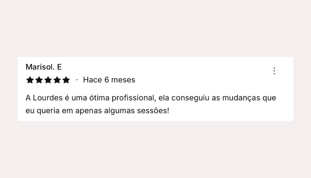 Lourdes Estetica em Cascais- Feedback