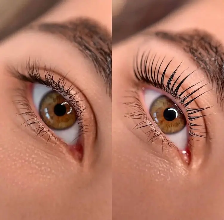 Antes e depois do lifting de pestanas em Cascais - Lourdes Estética