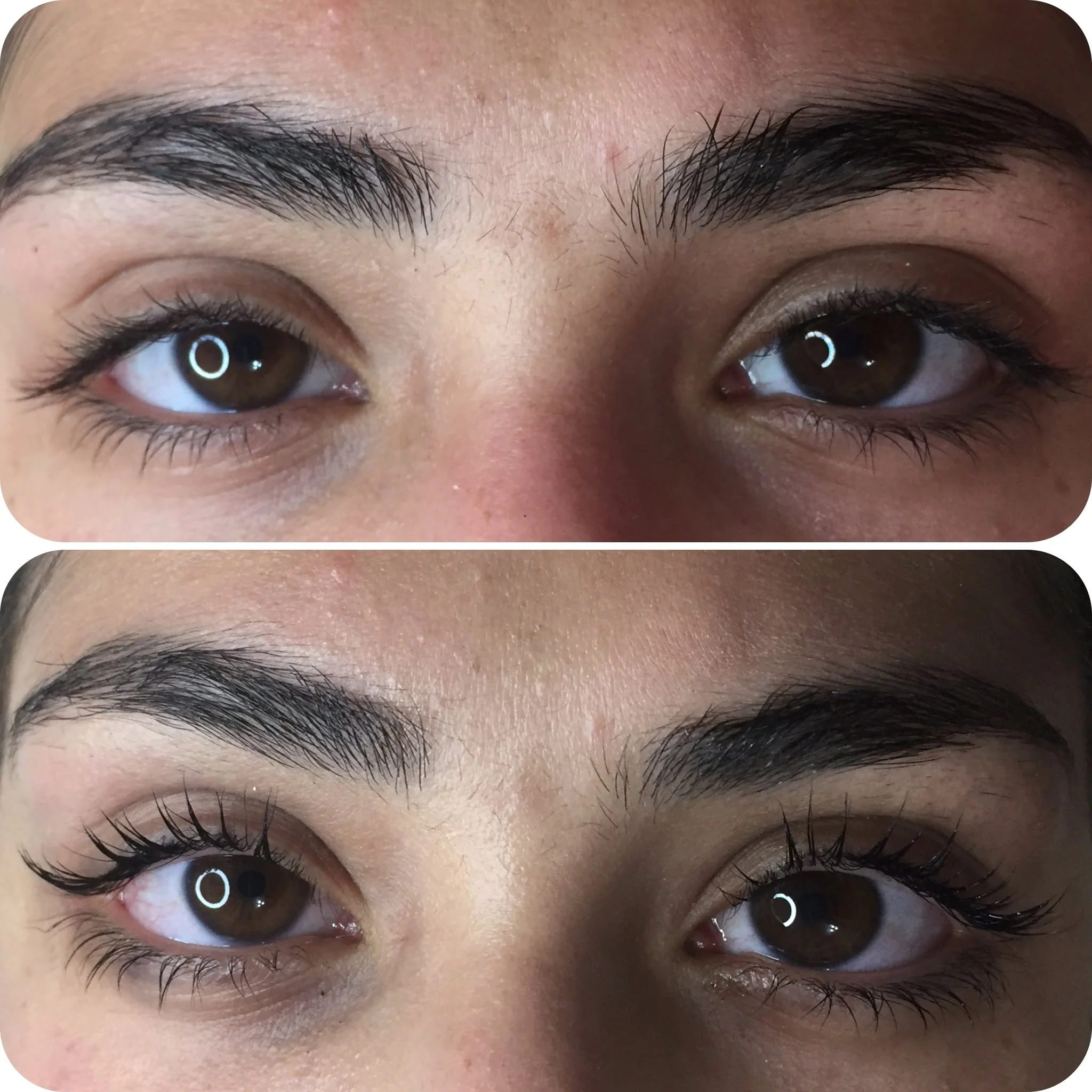 Pestanas antes e depois em Cascais - Lourdes Estética